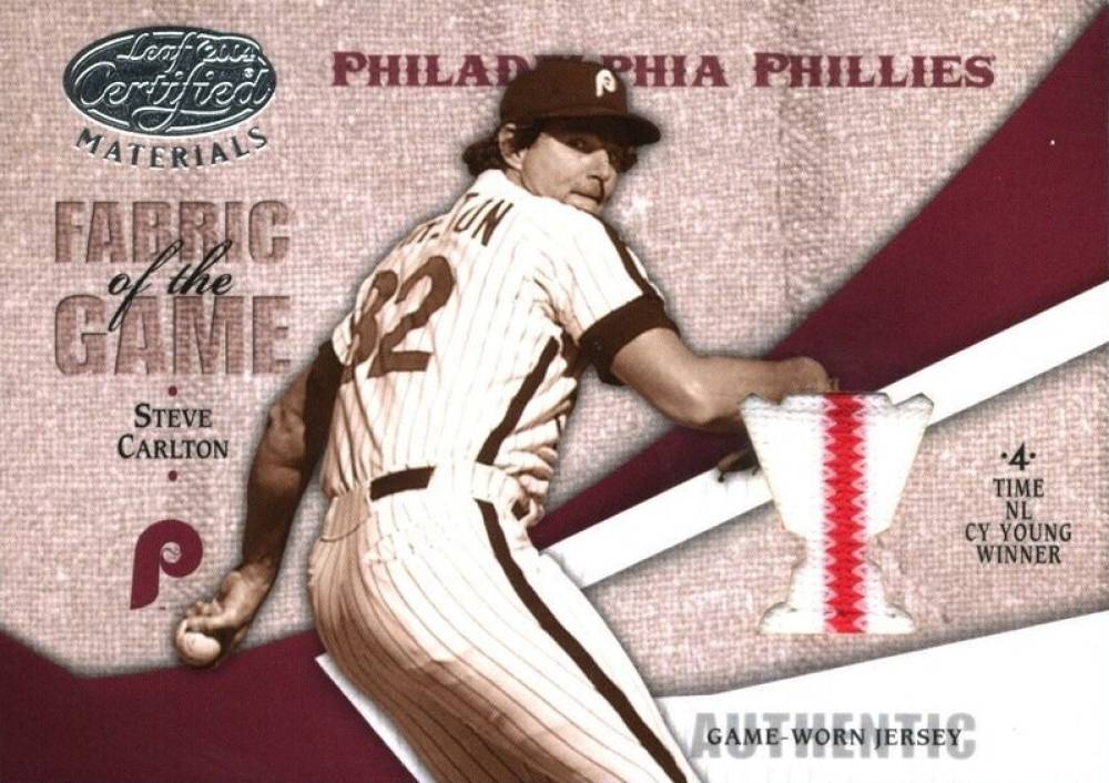 2004 Leaf Certified Materials Fabric of the Game Steve Carlton #FG113 Baseball Card