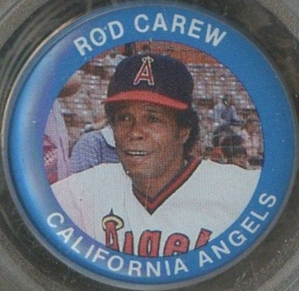 1985 Fun Food Buttons Rod Carew #35 Baseball Card
