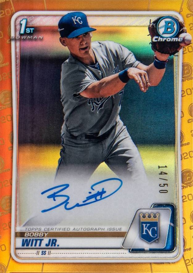 2020 Bowman Chrome Prospect Autographs Bobby Witt Jr. #CPABWJ Baseball Card