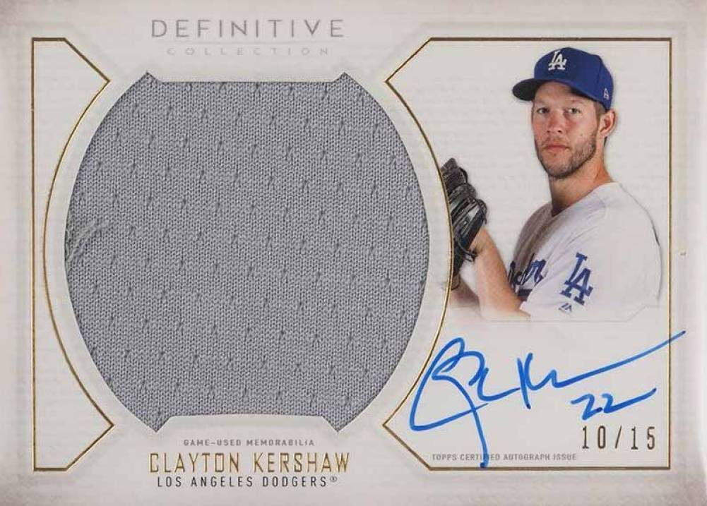2019 Topps Definitive Collection Autograph Relic Collection Clayton Kershaw #CK Baseball Card