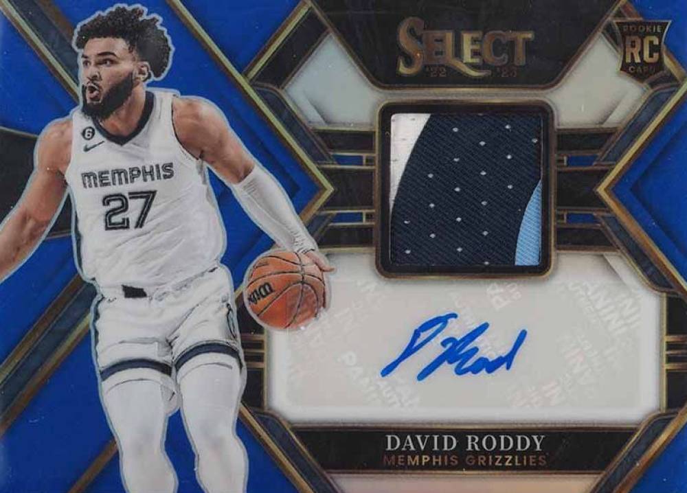 2022 Panini Select Rookie Jersey Autographs David Roddy #RJADVR Basketball Card