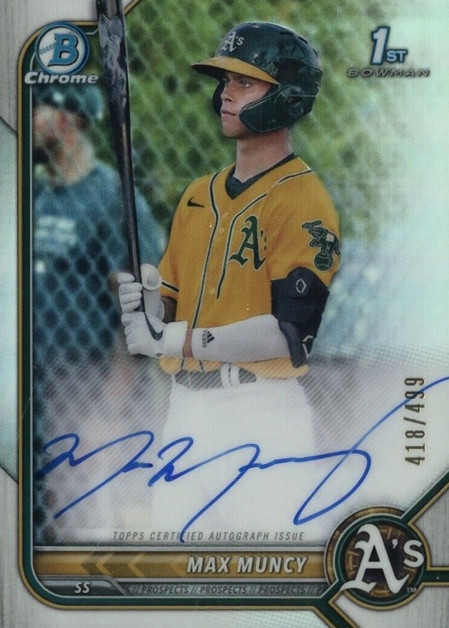 2022 Bowman Chrome Prospect Autographs Max Muncy #CPAMMU Baseball Card