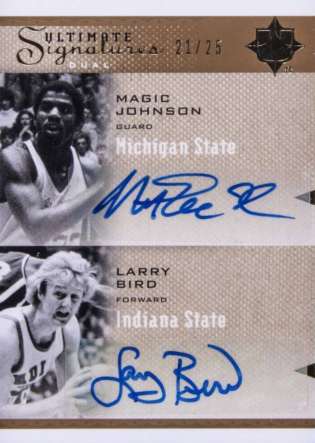 2010 Ultimate Collection Ultimate Signatures Dual Larry Bird #D-JB Basketball Card