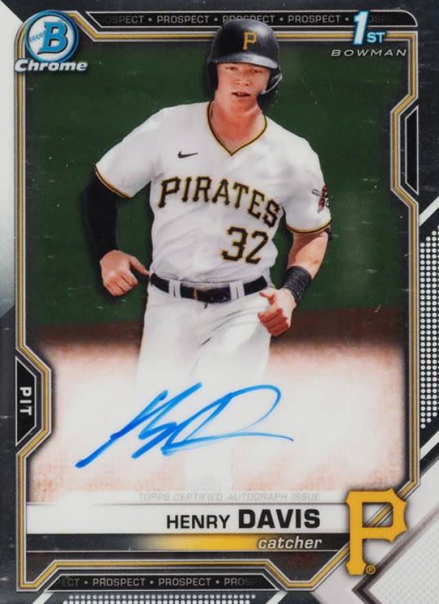 2021 Bowman Draft Chrome Draft Pick Autographs Henry Davis #CDAHD Baseball Card