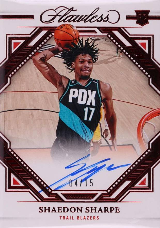 2022 Panini Flawless Flawless Finishes Autographs Shaedon Sharpe #FFSHS Basketball Card