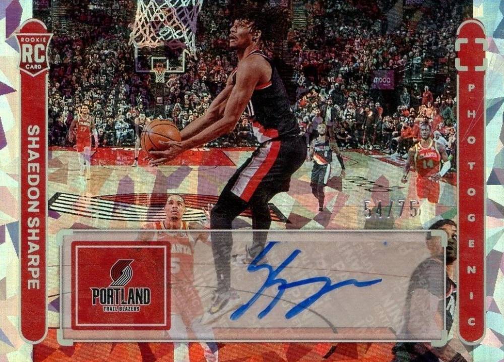 2022 Panini Photogenic Rookie Autographs Shaedon Sharpe #RSSST Basketball Card