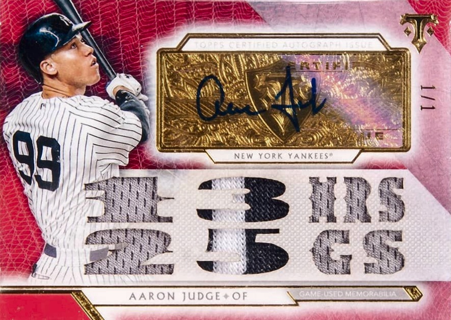 2018 Topps Triple Threads Autograph Relics Aaron Judge #AJ2 Baseball Card