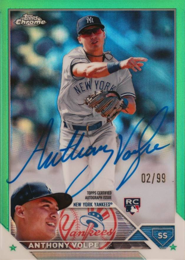 2023 Topps Chrome Rookie Autograph Anthony Volpe #RAAV Baseball Card