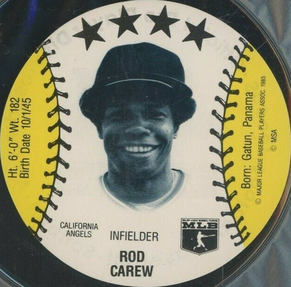 1985 Thom Mcan Discs Rod Carew # Baseball Card