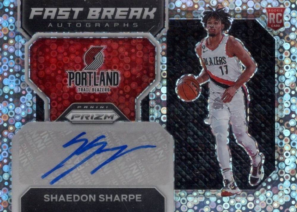 2022 Panini Prizm Fast Break Rookie Autographs Shaedon Sharpe #FBRSSB Basketball Card