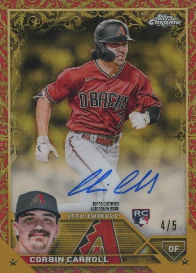 2023 Topps Gilded Collection Topps Chrome Gold Etch Autographs Corbin Carroll #CGACCA Baseball Card