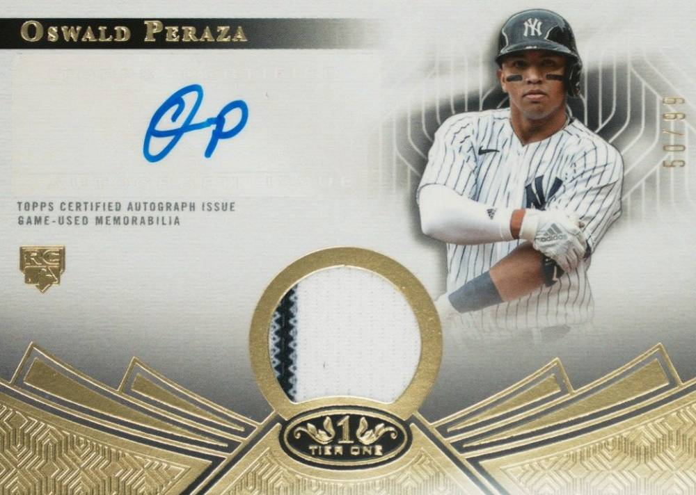 2023 Topps Tier One Autographed Relics Oswald Peraza #T1AROP Baseball Card