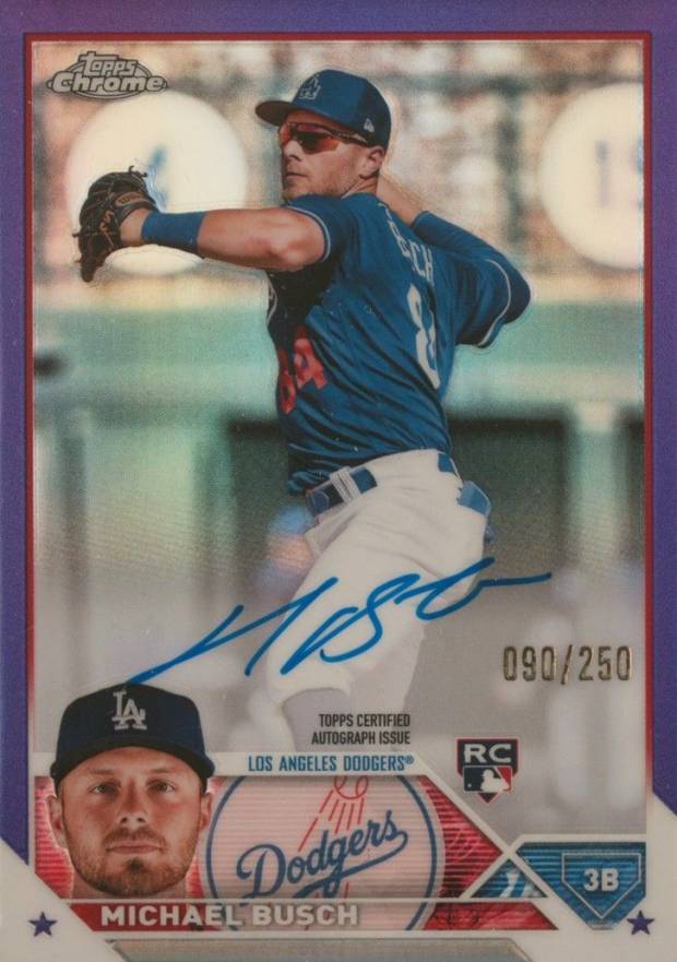 2023 Topps Chrome Rookie Autograph Michael Busch #RAMB Baseball Card