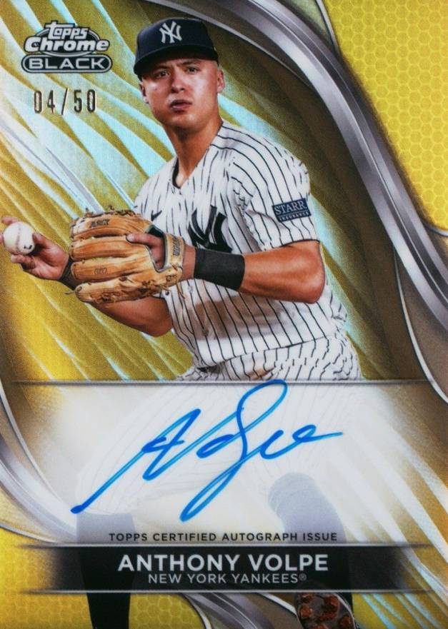 2024 Topps Chrome Black Autographs Anthony Volpe #AV Baseball Card