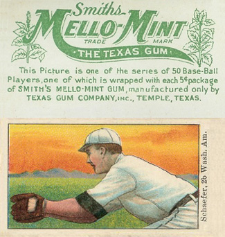 1910 Mello-Mint Germany Schaefer # Baseball Card