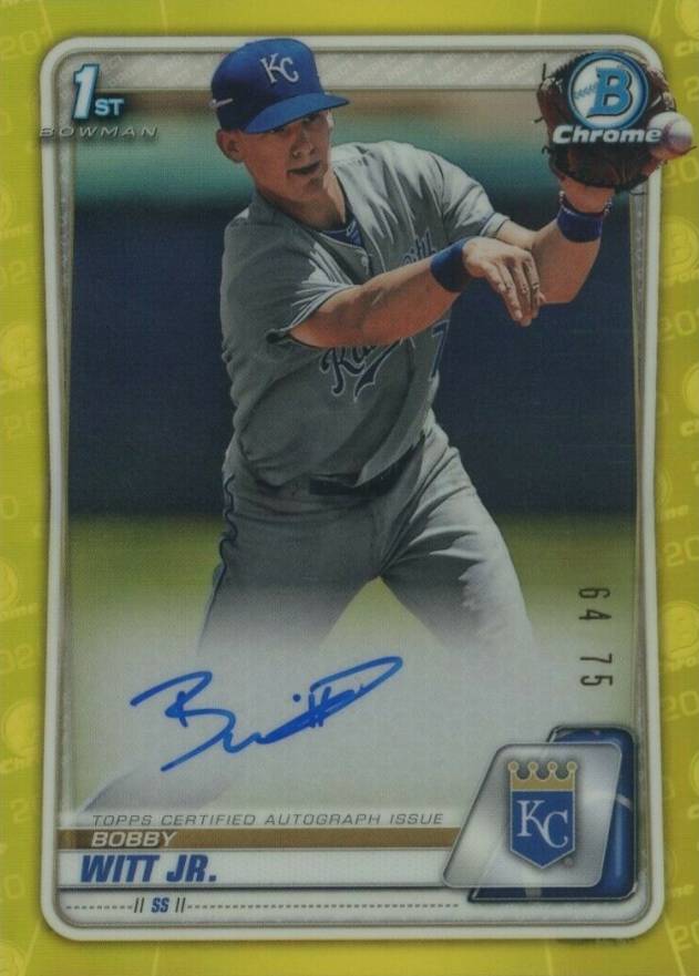 2020 Bowman Chrome Prospect Autographs Bobby Witt Jr. #CPABWJ Baseball Card