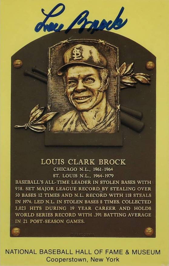 1999 Hall of Fame Autographs Lou Brock # Baseball Card