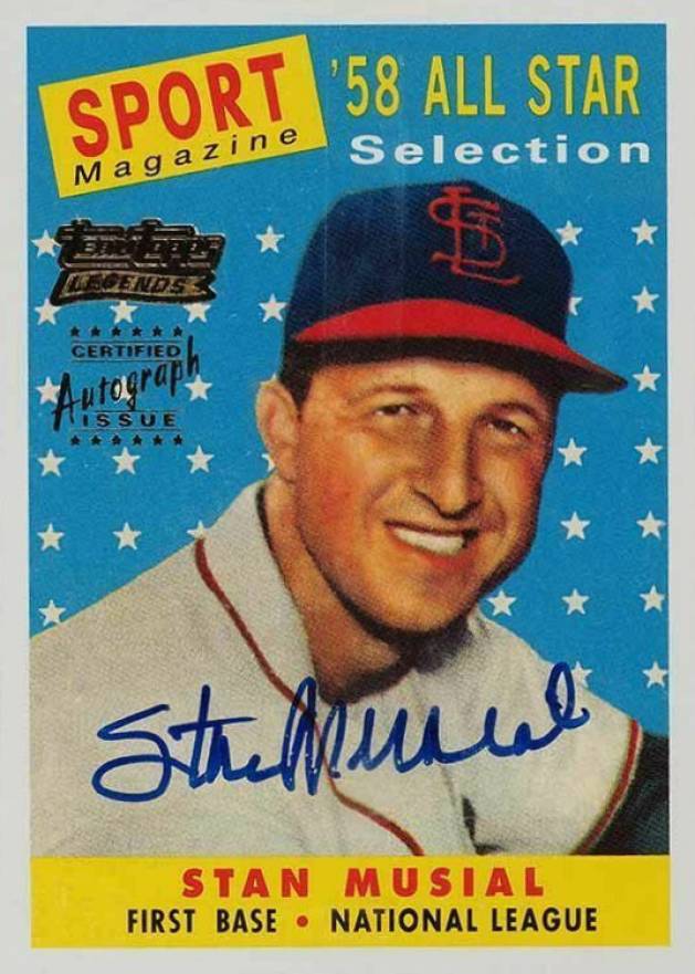 2002 Topps Team Topps Legends Reprint Autograph Stan Musial #TT-SM Baseball Card