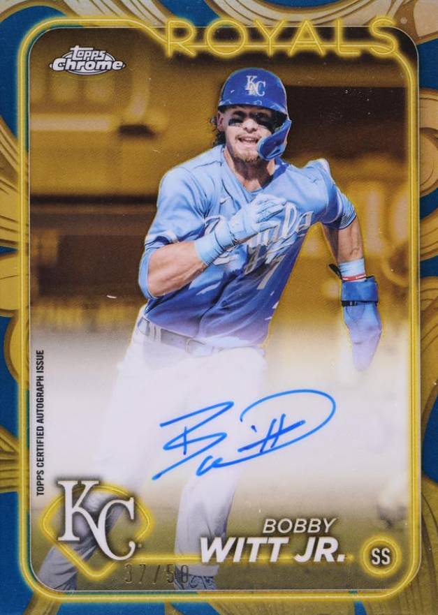 2024 Topps Gilded Collection Topps Chrome Gold Autographs Bobby Witt Jr. #CGABWJ Baseball Card