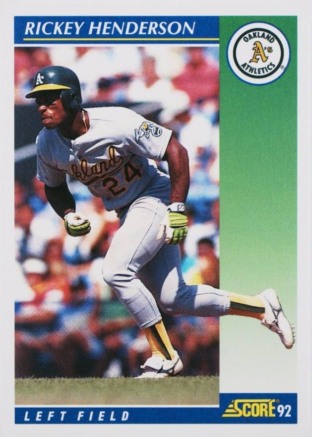 1992 Score Rickey Henderson #480 Baseball Card