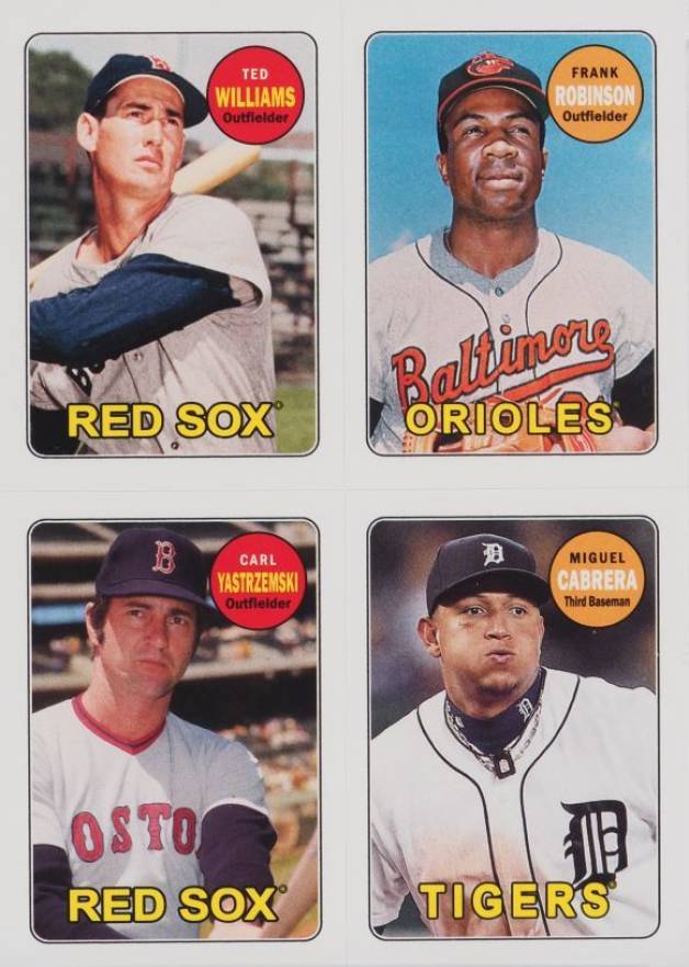 2013 Topps Archives 1969 4 in 1 Stickers Carl Yastrzemski #WRYC Baseball Card