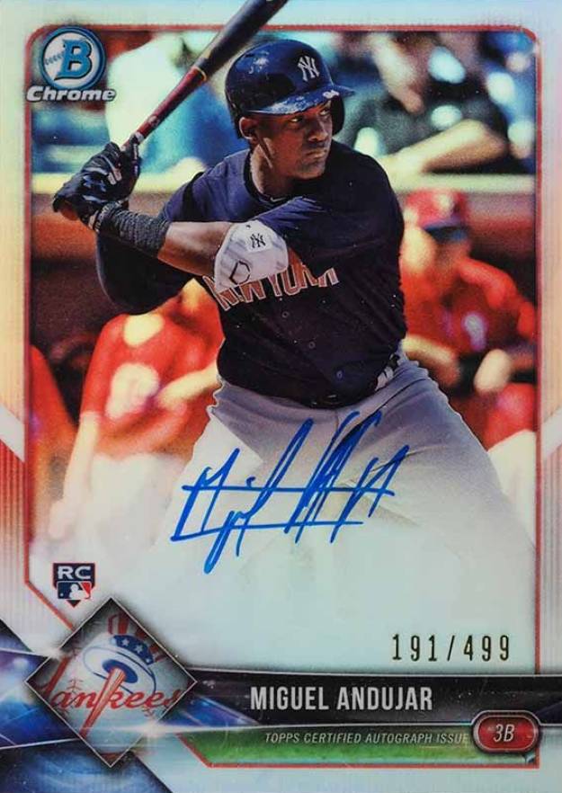 2018 Bowman Chrome Rookie Autograph Miguel Andujar #CRAMA Baseball Card