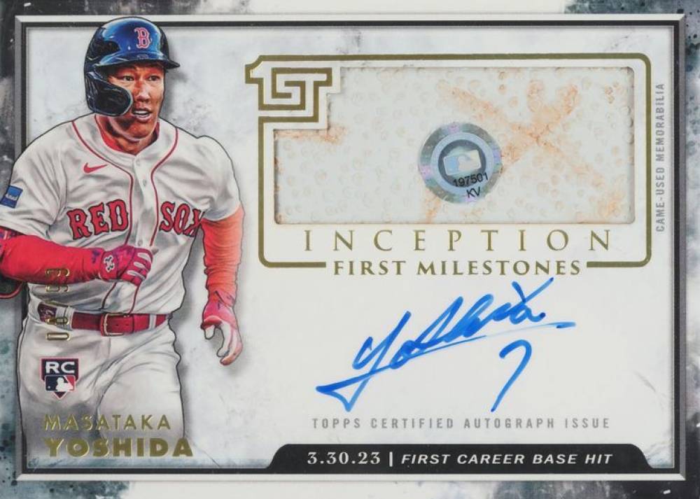 2023 Topps Inception Inception MLB First Milestones Autograph Relics Masataka Yoshida #FMARMY Baseball Card