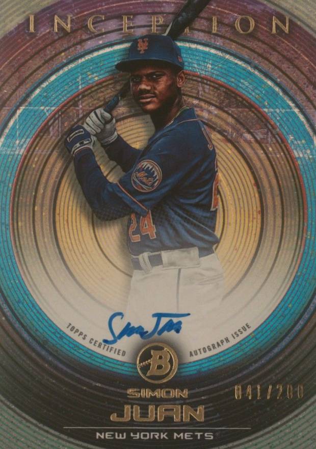 2022 Bowman Inception Prospect Autographs Simon Juan #PASJ Baseball Card