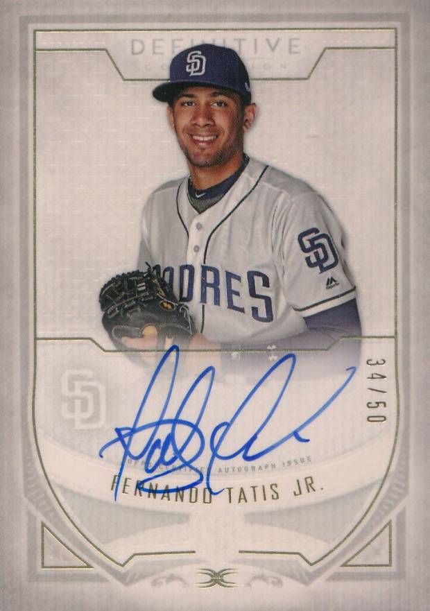 2019 Topps Definitive Collection Definitive Rookie Autographs Fernando Tatis Jr. #FTJ Baseball Card