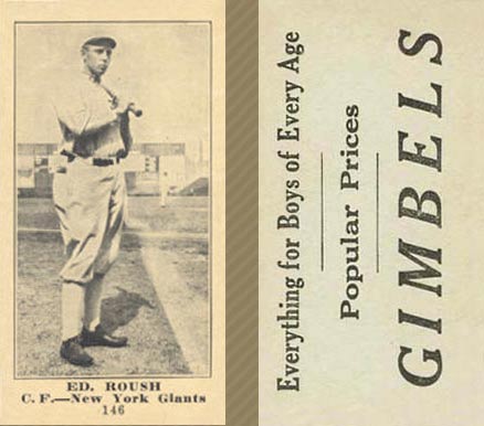 1916 Gimbels Edd Roush #146 Baseball Card