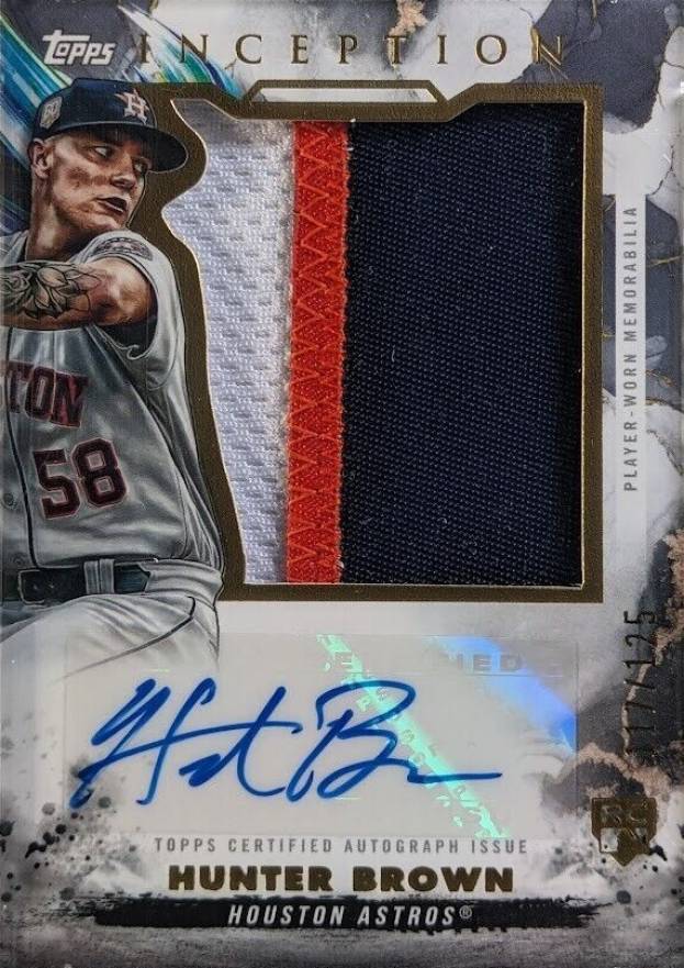 2023 Topps Inception Inception Autograph Jumbo Patch Hunter Brown #IAJPHB Baseball Card
