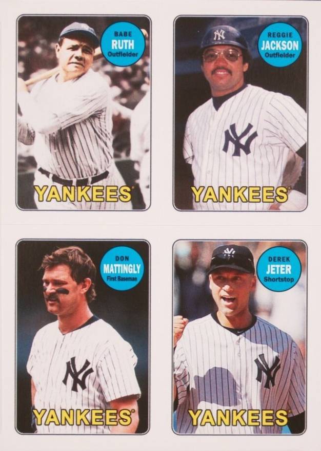 2013 Topps Archives 1969 4 in 1 Stickers Babe Ruth #RJMJ Baseball Card