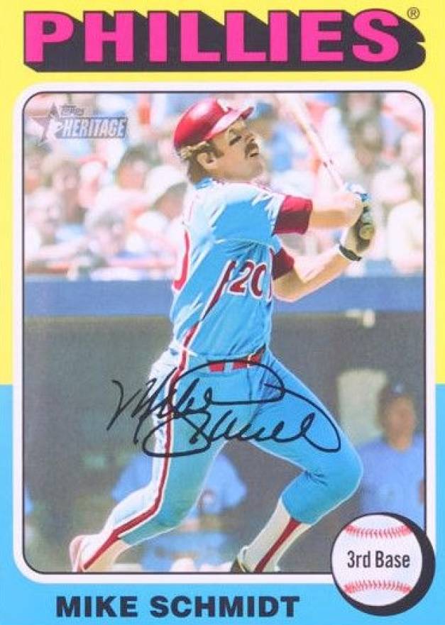 2024 Topps Heritage Oversized 1975 Topps Baseball Box Loaders Mike Schmidt #OB8 Baseball Card