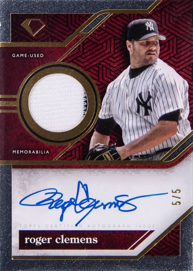 2024 Topps Diamond Icons Single-Player Autographed Relics Roger Clemens #SPARC Baseball Card