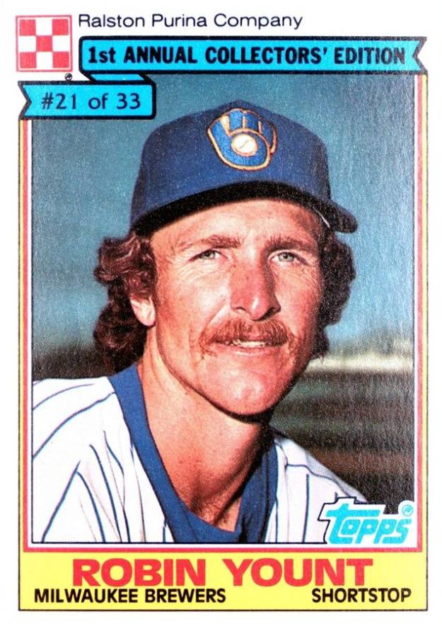 1984 Ralston Purina Hand Cut Robin Yount #21 Baseball Card
