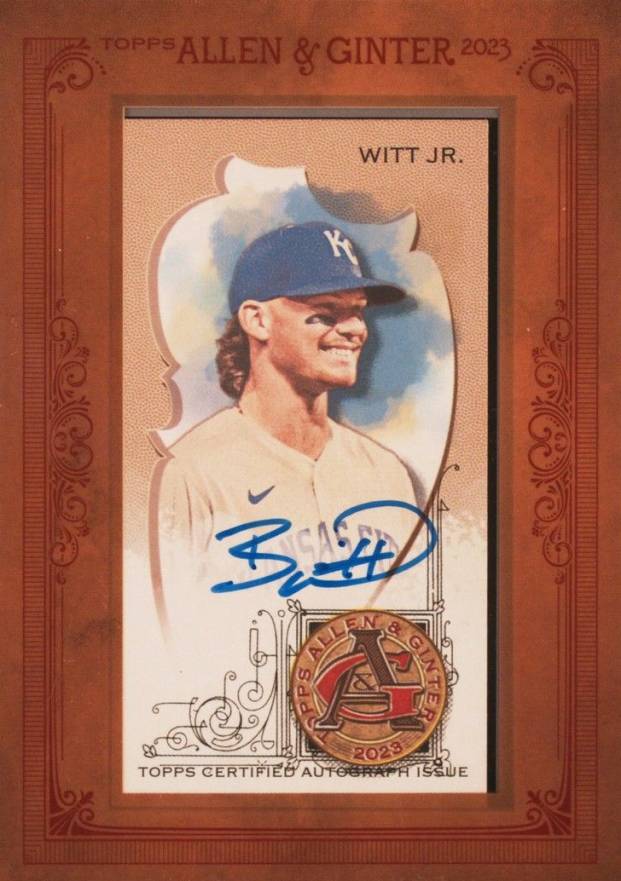 2023 Topps Allen & Ginter Framed Mini Autograph Bobby Witt Jr. #MABWJ Baseball Card