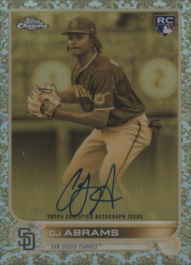 2022 Topps Gilded Collection Topps Chrome Cast in Gold Autographs C.J. Abrams #CGACA Baseball Card