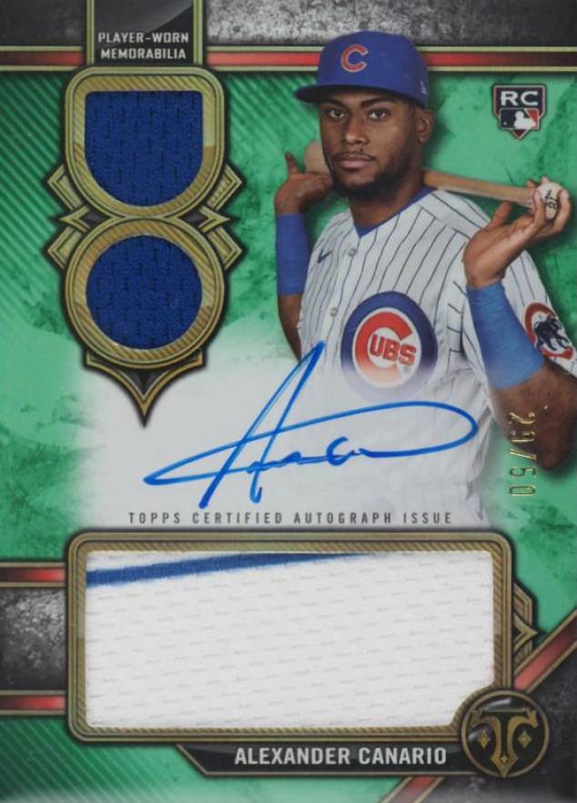 2024 Topps Triple Threads Rookie Autographed Relics Alexander Canario #RARAC Baseball Card