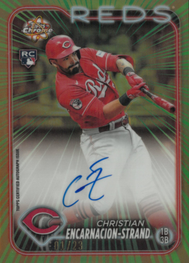 2024 Topps Chrome Radiating Rookies Autographs Christian Encarnacion-Strand #RRACE Baseball Card