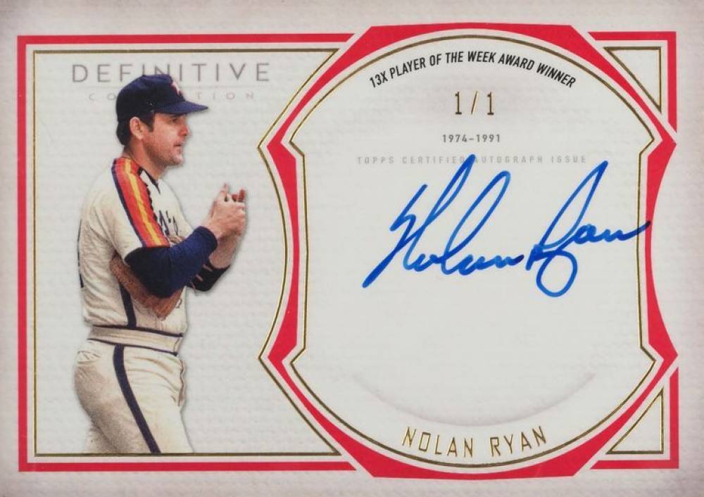 2019 Topps Definitive Collection Legendary Autograph Collection Nolan Ryan #NR Baseball Card