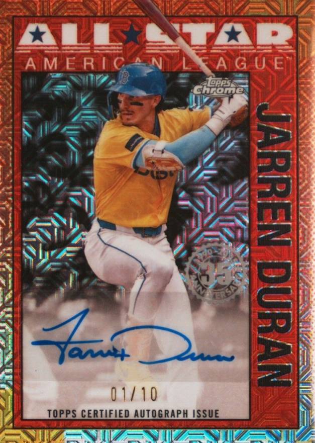 2025 Topps Silver Pack 1990 Chrome All Stars Autographs Jarren Duran #JD Baseball Card