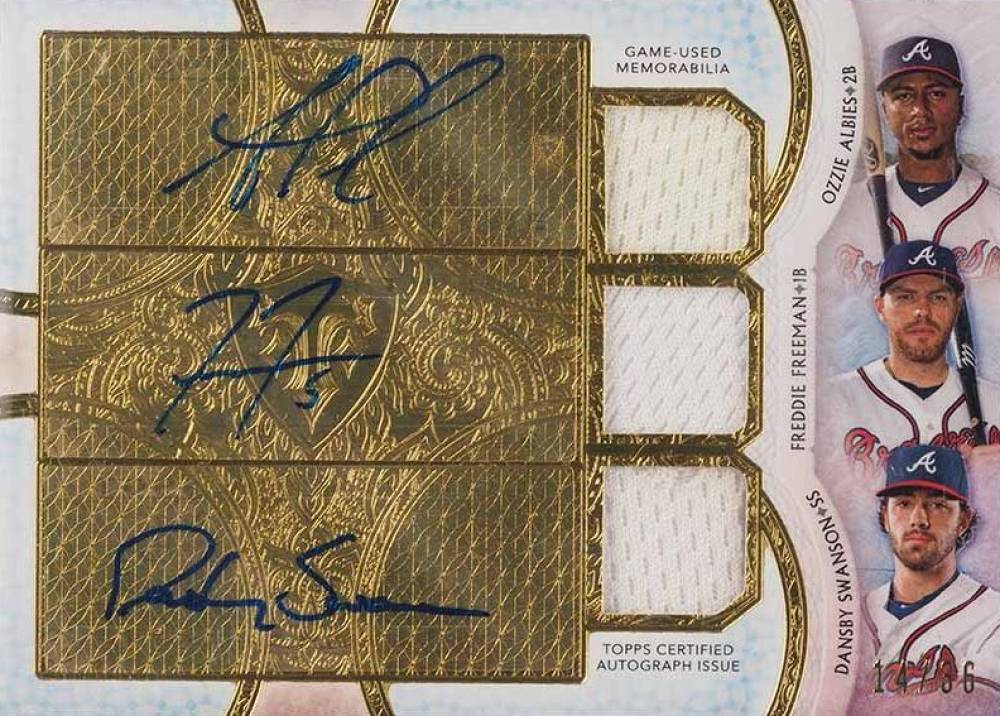 2018 Topps Triple Threads Autograph Relic Combo Dansby Swanson #OFD Baseball Card