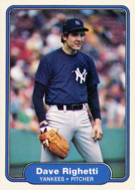 1982 Fleer Dave Righetti #52 Baseball Card