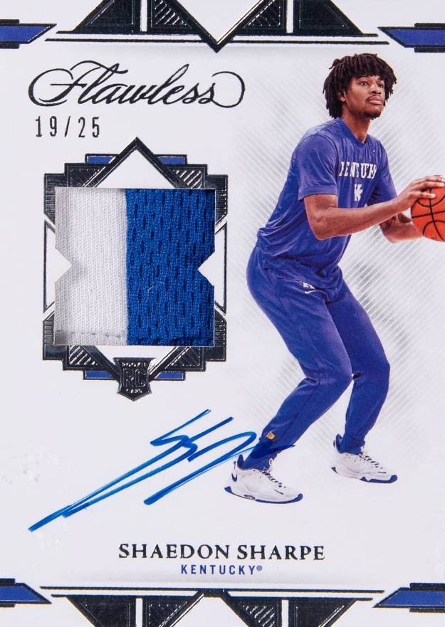 2022 Panini Flawless Collegiate Signature Prime Materials Shaedon Sharpe #SHA Basketball Card