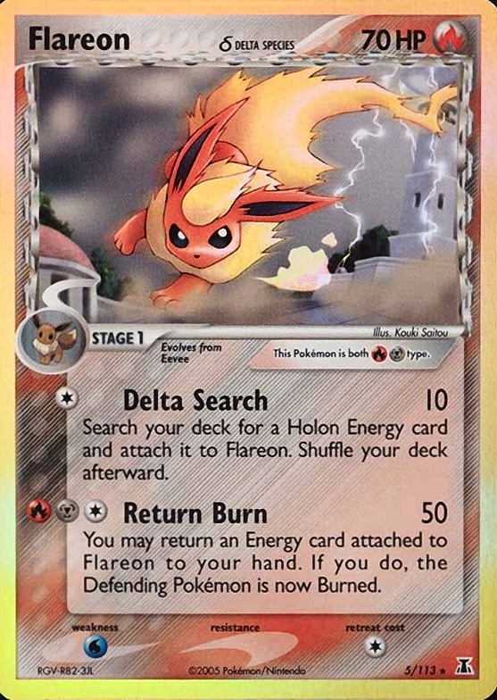 2005 Pokemon EX Delta Species Flareon-Holo #5 TCG - VCP Price Guide