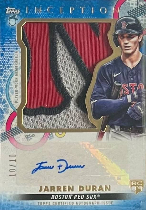 2022 Topps Inception Inception Autographed Patch Jarren Duran #IAJPJD Baseball Card