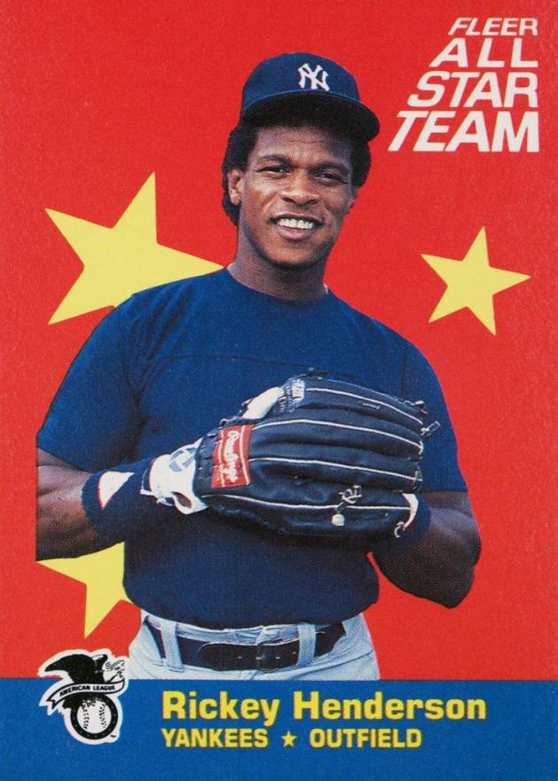 1986 Fleer All-Stars Rickey Henderson #7 Baseball Card