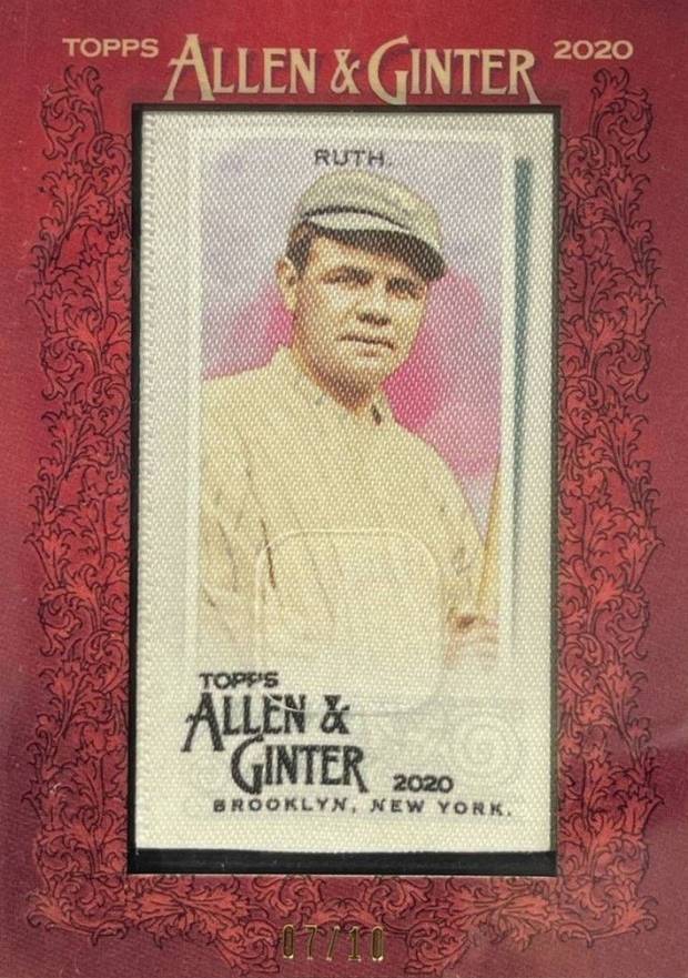 2019 Topps Allen & Ginter Framed Mini Cloth Babe Ruth # Baseball Card