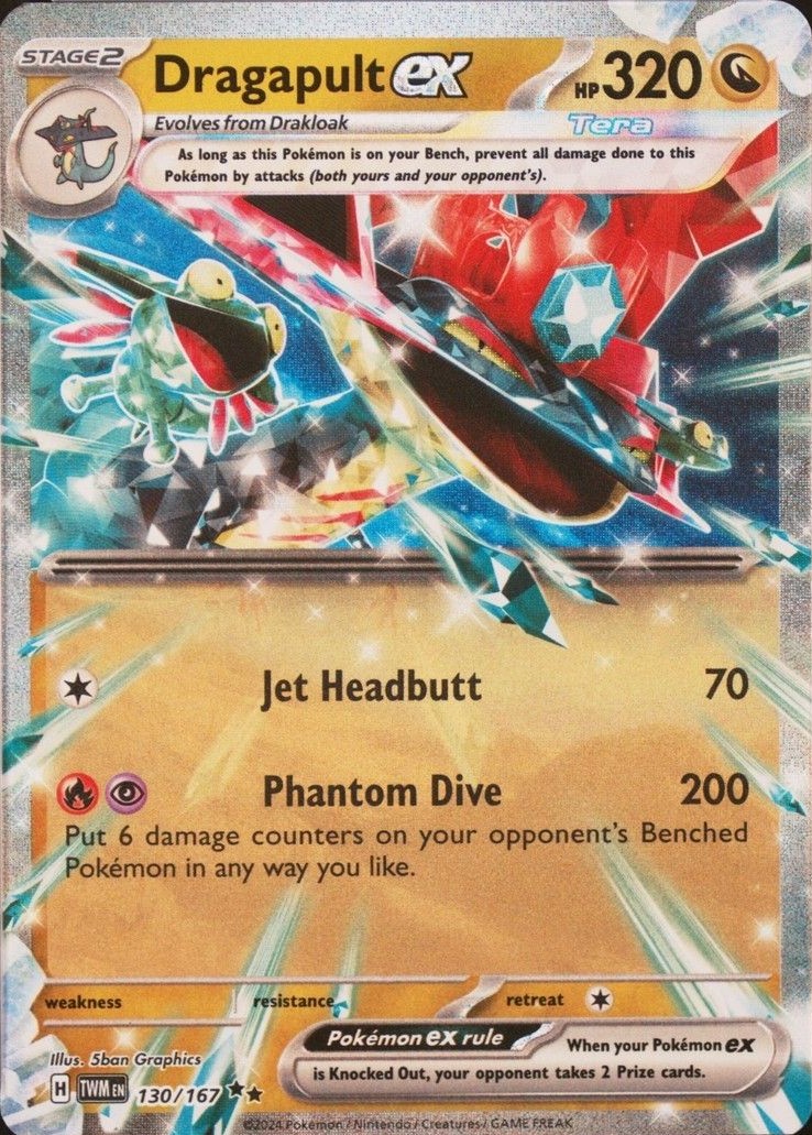 price dragapult pokemon card Dragapult EX 2024 Twilight Masquerade #130 Ultra Rare Pokemon Card R2-290