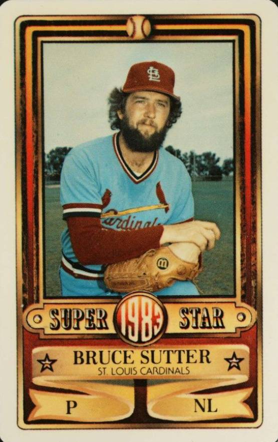 1983 Perma-Graphics Super Star Credit Cards Bruce Sutter # Baseball Card